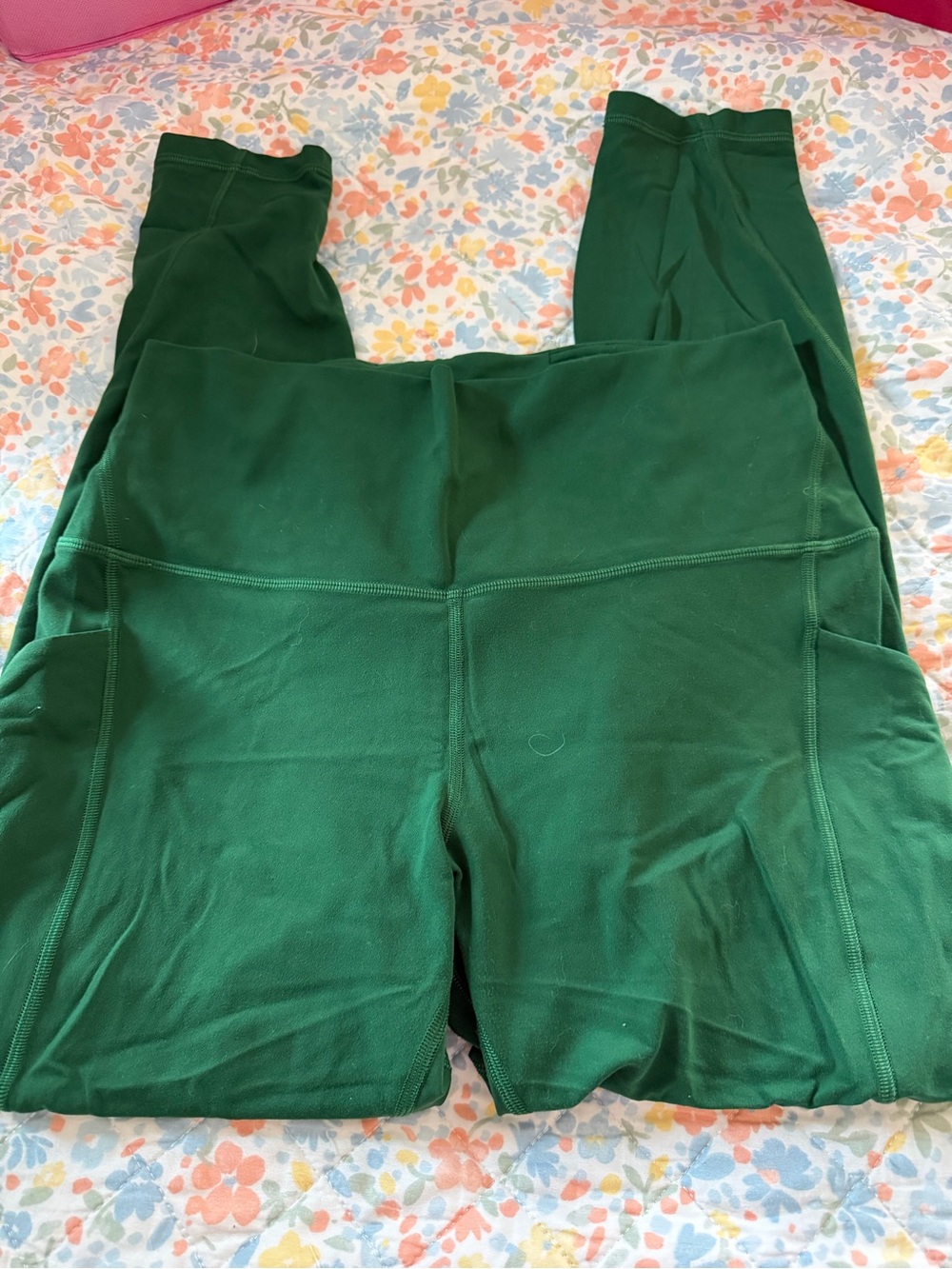 High-Rise Green Women's Leggings